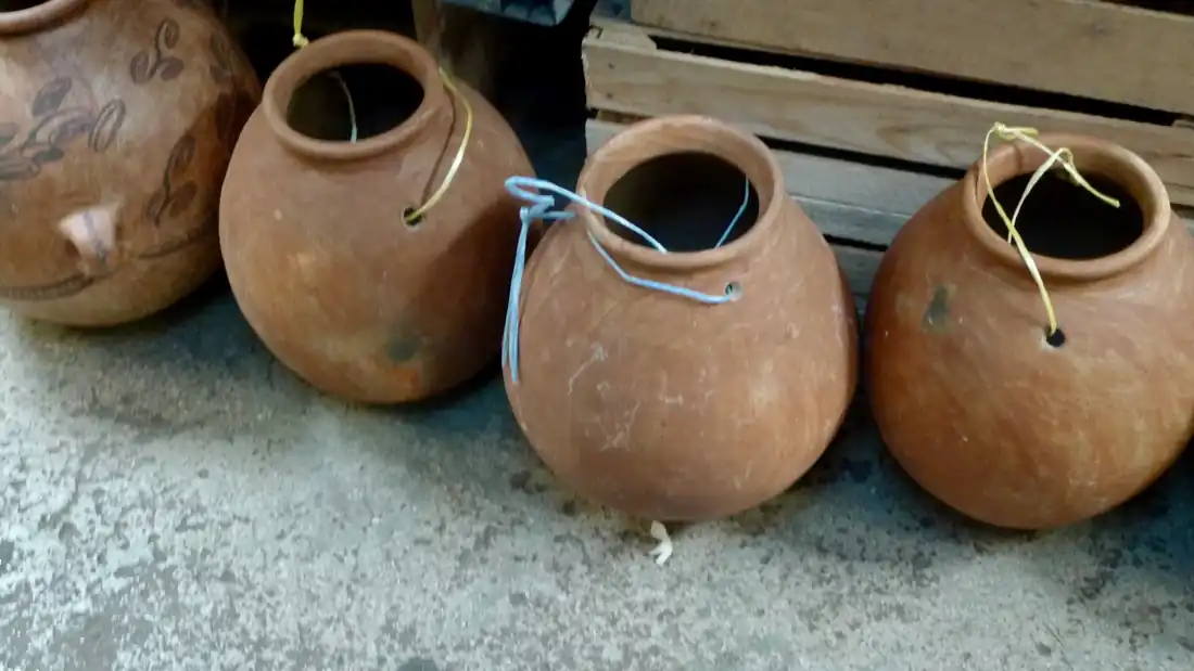 Ollas tradicionales de barro elaboradas en Chiapas